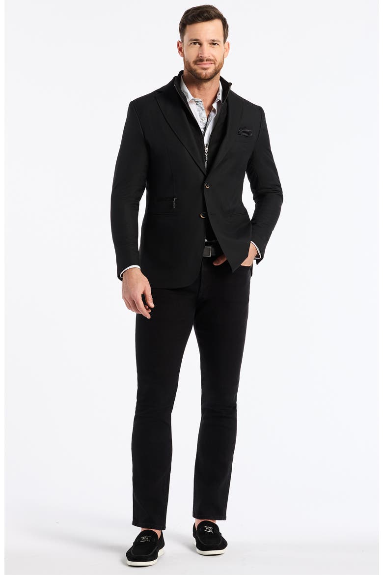 The Jetset Wool Blend Sport Coat with Removable Bib, Alternate, color, BLACK