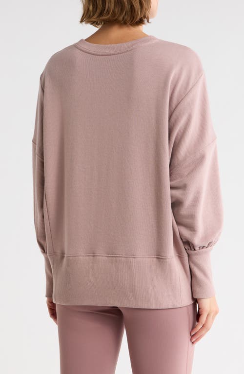 Z By Zella Wind Down Terry Volume Crewneck Sweatshirt In Pink