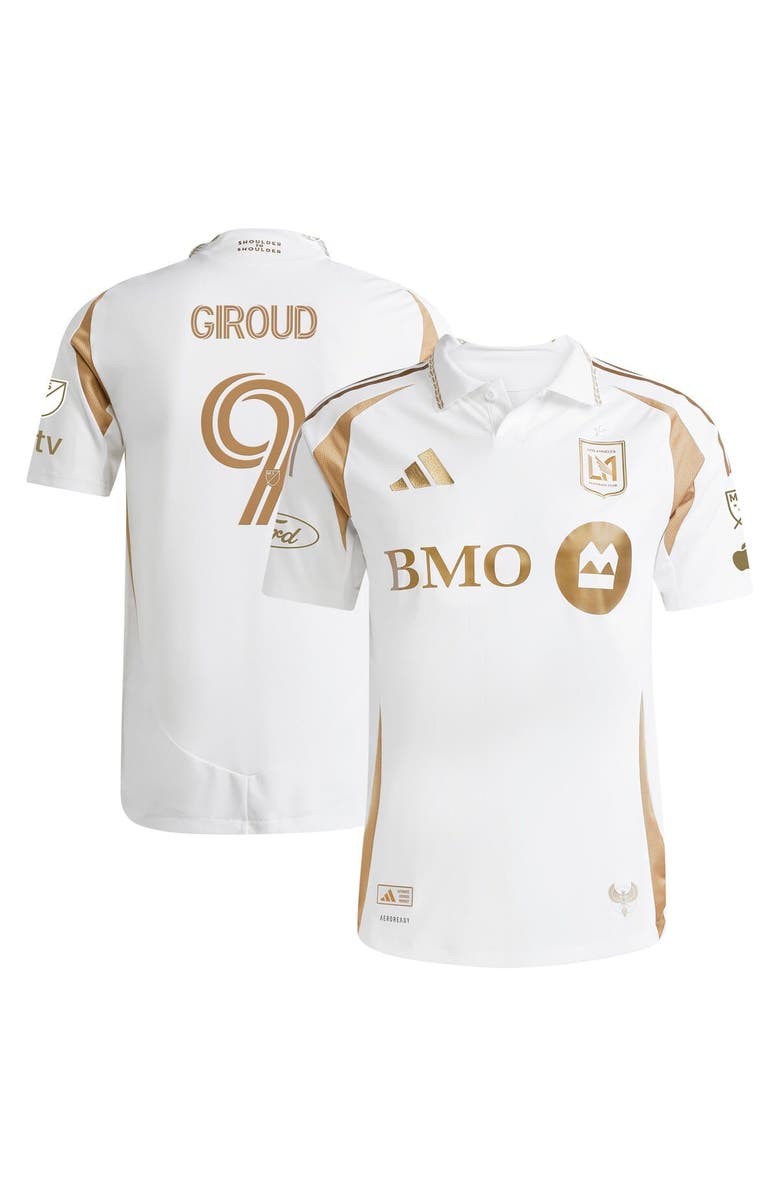 adidas Men's adidas Olivier Giroud White LAFC 2025 Secondary Authentic Player Jersey, Main, color, 