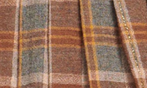 Ramy Brook Derrick Pleated Belted Mini Skirt In Saddle Plaid In Brown