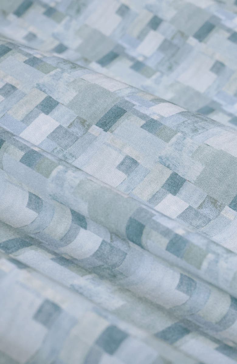 Bugatchi Axel Trim Fit Abstract Mosaic Print Stretch Cotton Button-Up Shirt, Alternate, color, Ether