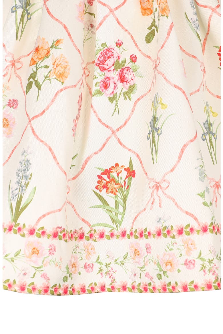 Kids' Border Print Mikado Party Dress, Alternate, color, IVORY MULTI