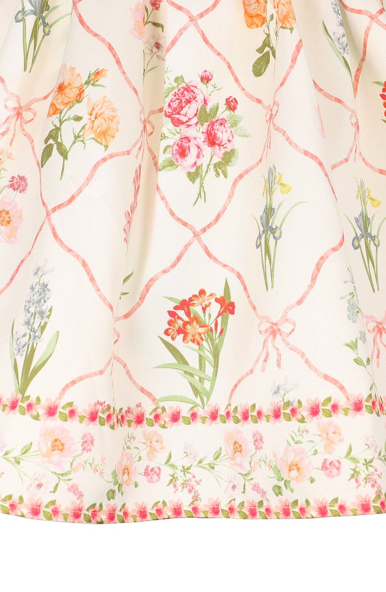 Zunie Kids' Border Print Mikado Party Dress, Alternate, color, Ivory Multi