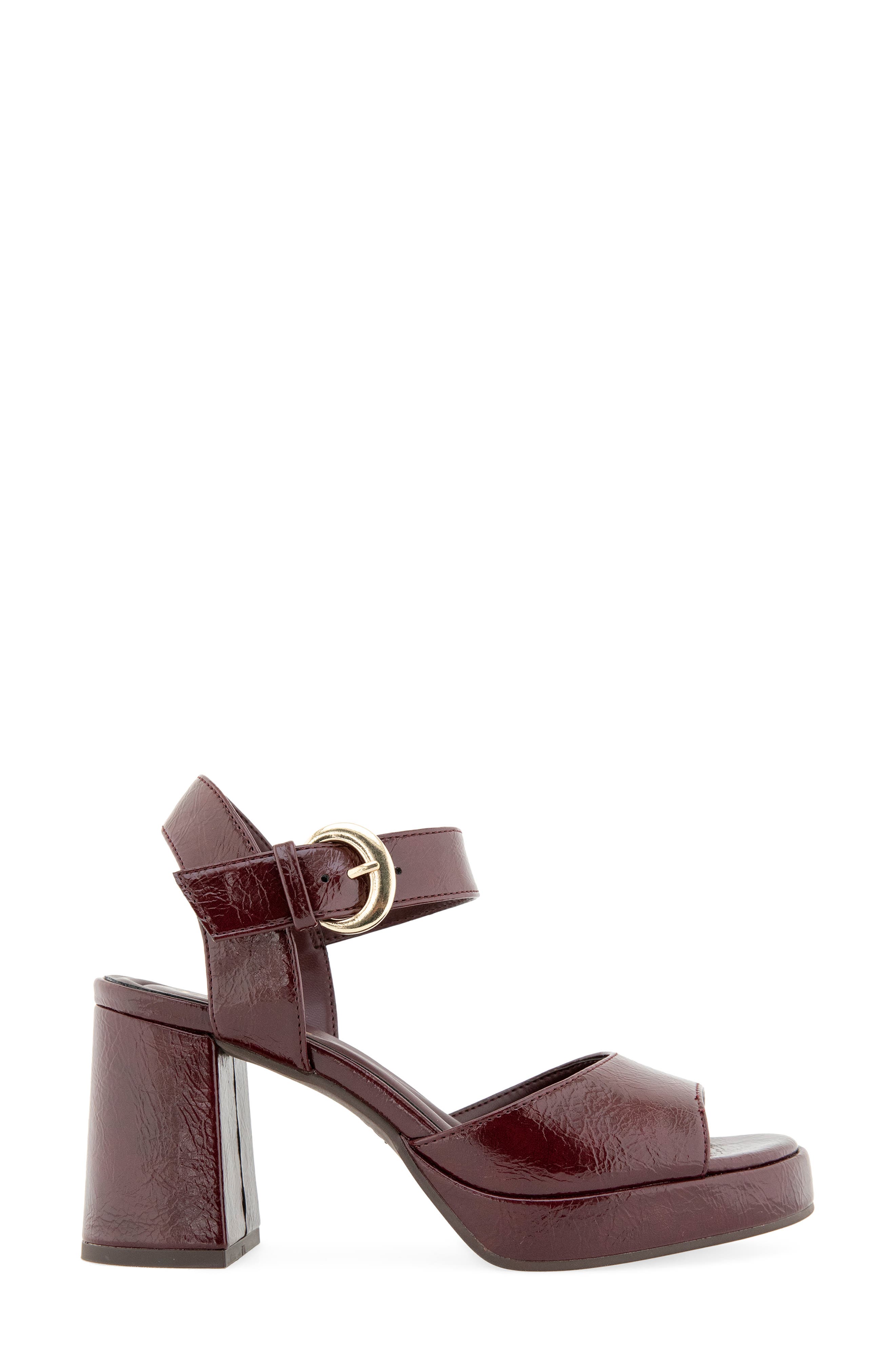 Theresa Faux Leather Platform Sandal, Alternate, color, WINE