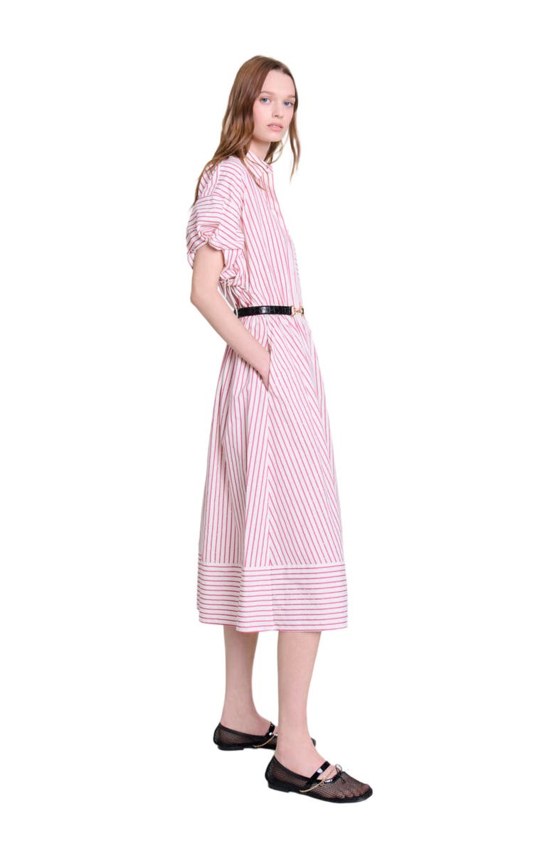 maje Striped and rhinestone maxi dress, Alternate, color, 