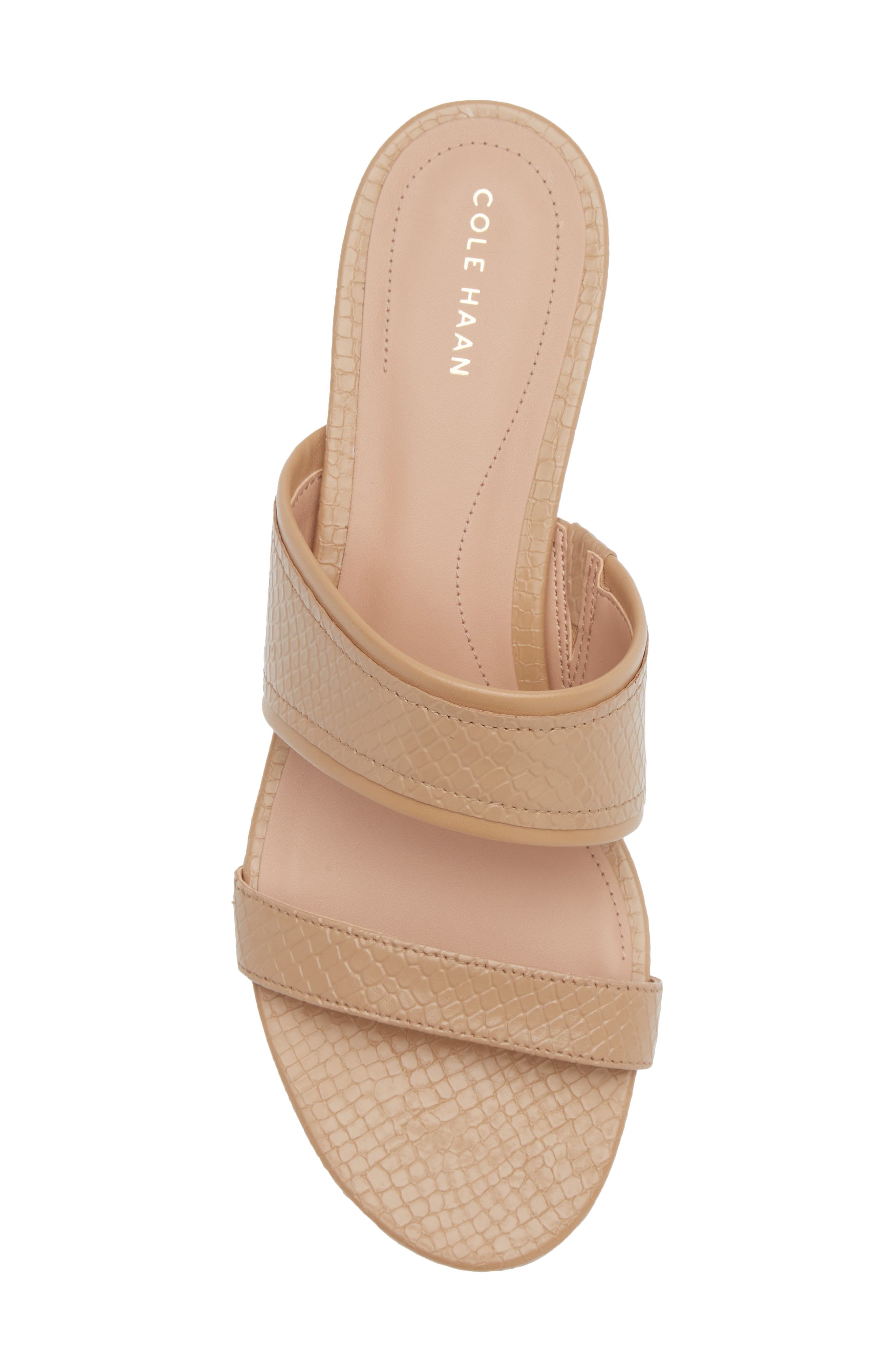 Fionna Wave Double Band Slide Sandals, Alternate, color, SAND SNAKE PRINT LEATHER