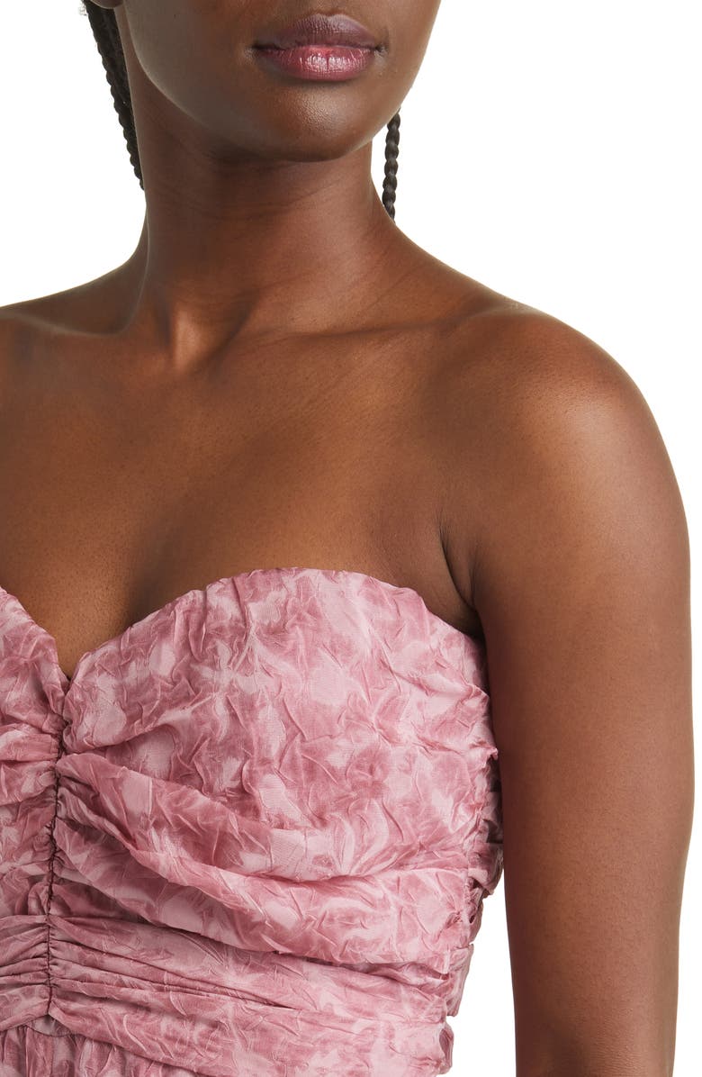 Lulus Lasting Love Textured Organza Strapless Jumpsuit, Alternate, color, 