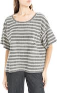 MAX STUDIO Flek Textured Stripe Boxy T-Shirt