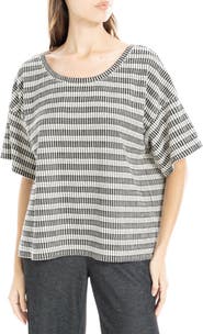 MAX STUDIO Flek Textured Stripe Boxy T-Shirt