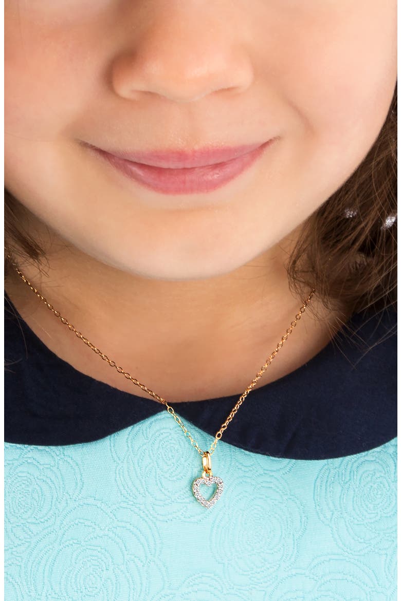 14K Gold Pure Splendor Diamond Heart 12-14" Necklace, Alternate, color, 14K Yellow Gold