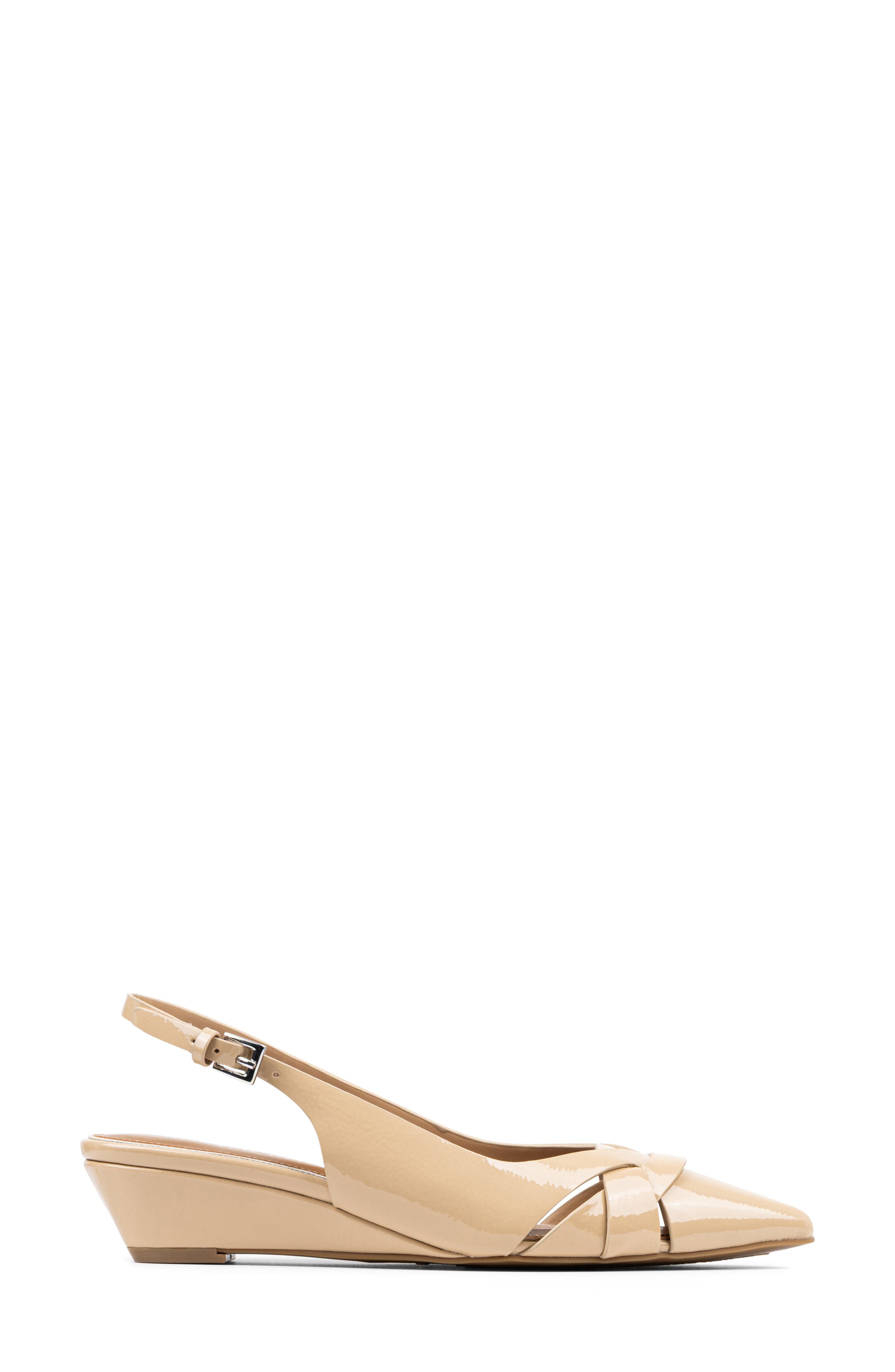 Wedge Pointed Toe Slingback Pump, Alternate, color, SAND