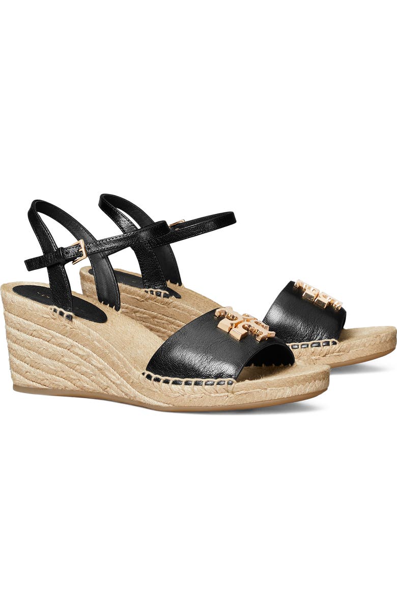 Tory Burch Eleanor Wedge Espadrille, Main, color, Perfect Black / Gold