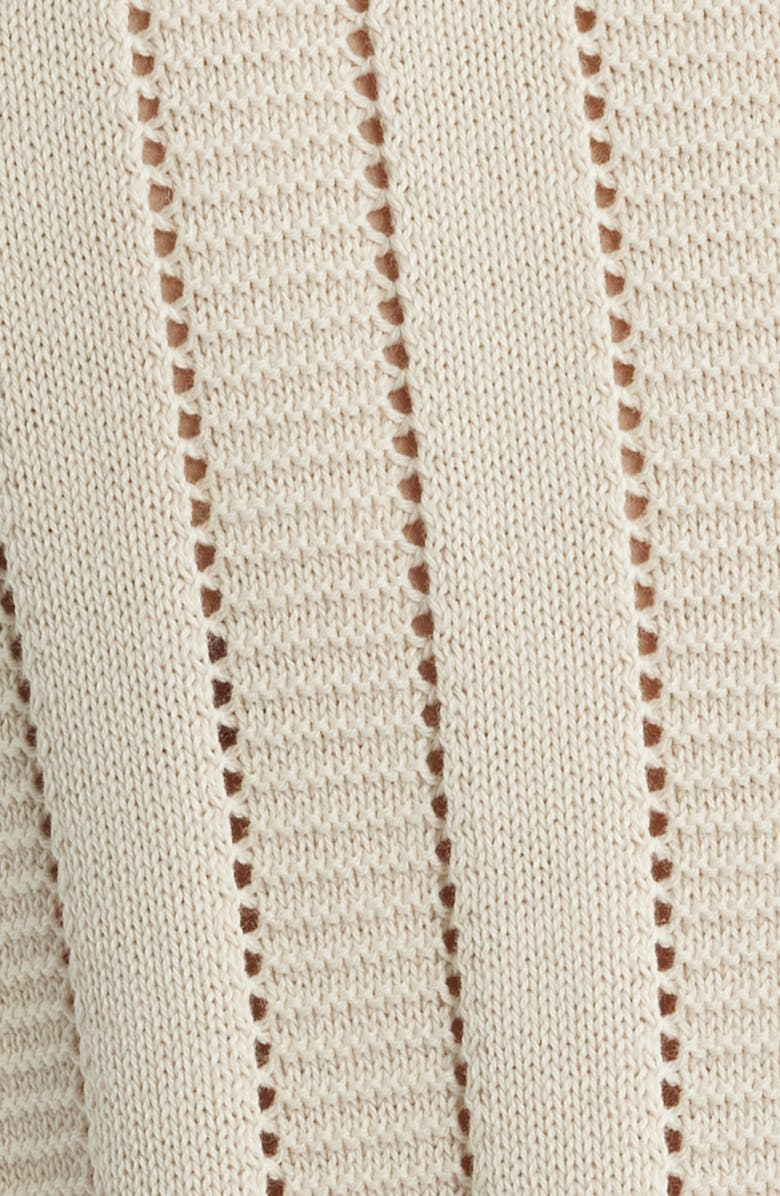 Corridor Ladder Knit Short Sleeve Button-Up Shirt, Alternate, color, Natural