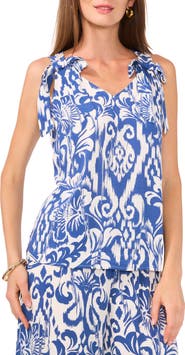 Vince Camuto V-Neck Bow Strap Sleeveless Top
