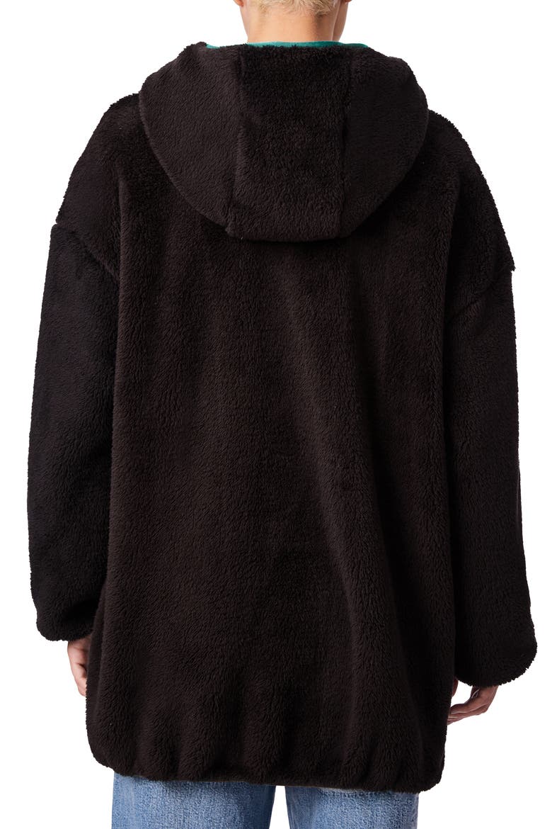 Out For A Stroll Hooded Fleece Jacket, Alternate, color, BLACK