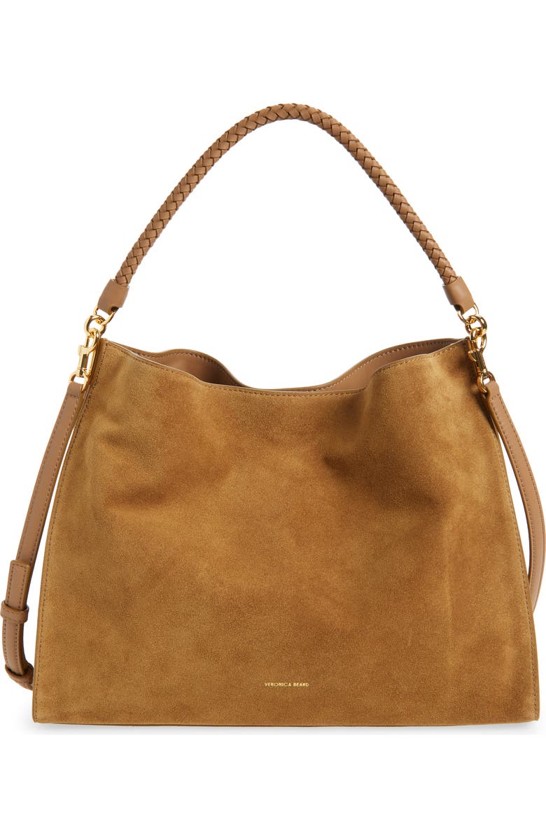 Veronica Beard Beard Vida Suede Shoulder Bag, Main, color, Acorn