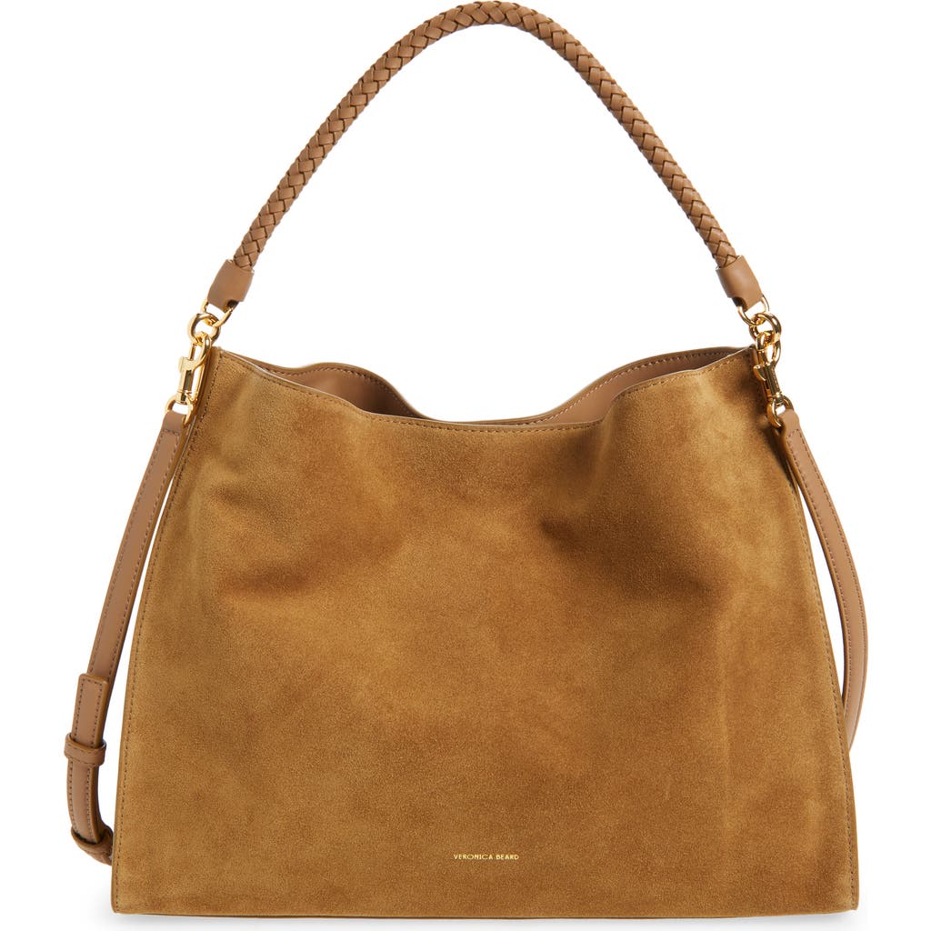 Veronica Beard Beard Vida Suede Shoulder Bag In Brown