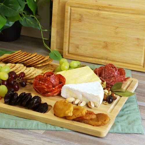 Megachef 3 Piece Wood Cutting, Prep And Serving Boards In Brown