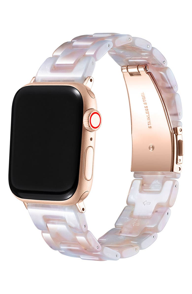 The Posh Tech Claire Blush Tortoise 20mm Apple Watch<sup>®</sup> Bracelet Watchband, Main, color,