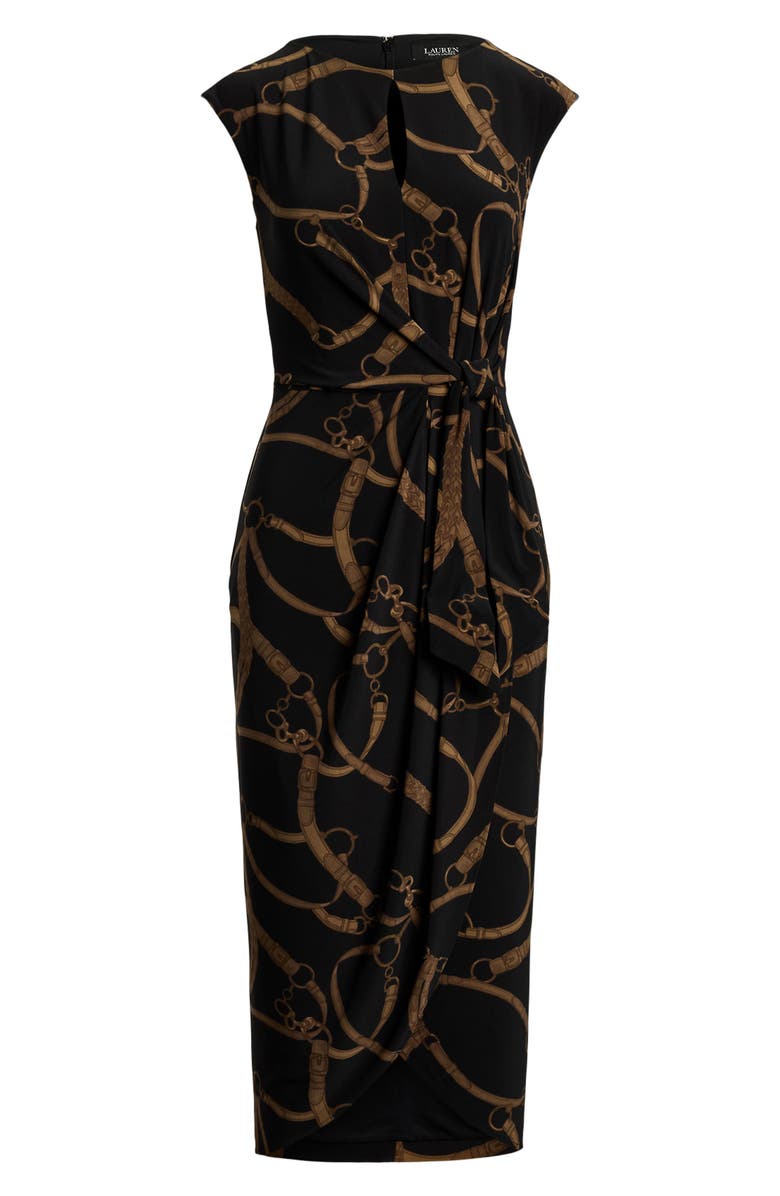 Lauren Ralph Lauren Printed Jersey Faux Wrap Dress, Alternate, color, 