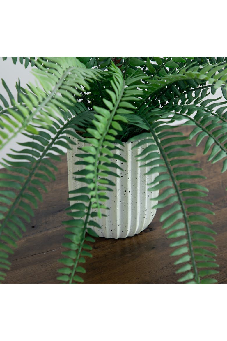 16-in Artificial Boston Fern Plant in Decorative Cement Planter, Alternate, color, Green