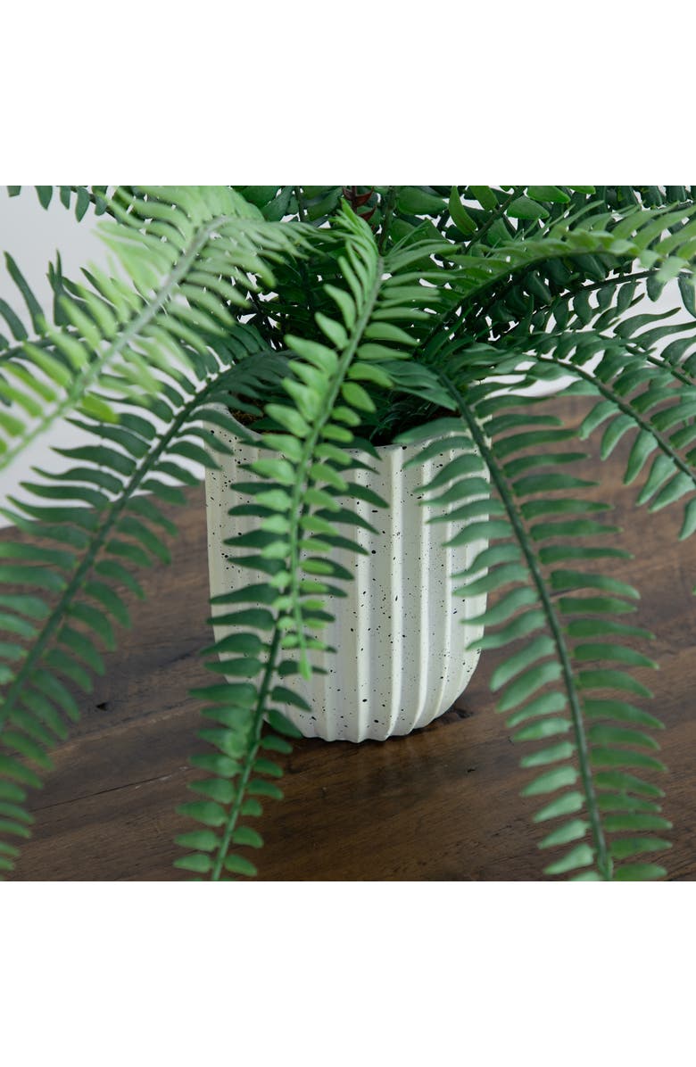 NEARLY NATURAL 16-in Artificial Boston Fern Plant in Decorative Cement Planter, Alternate, color, Green