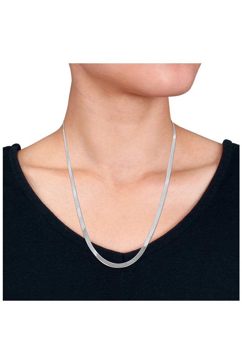 Herringbone Chain Necklace, Alternate, color, SILVER