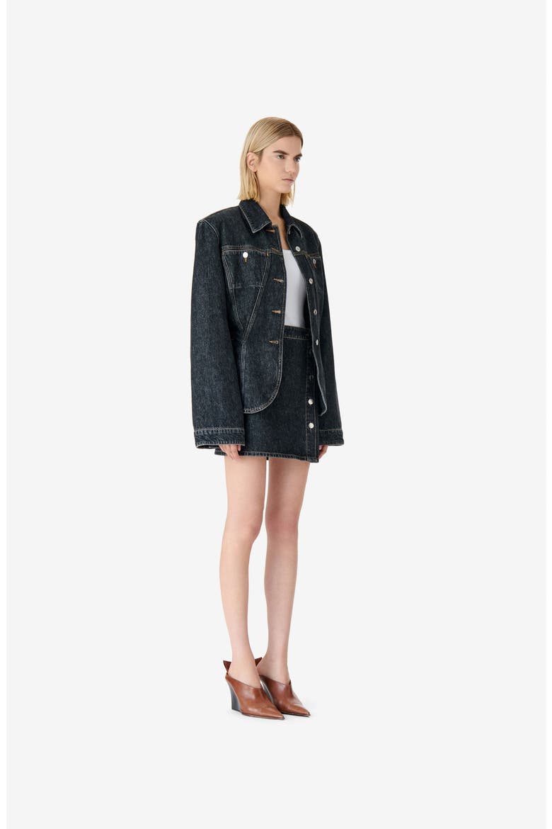 Isya Mini Skirt, Alternate, color, Steel Denim
