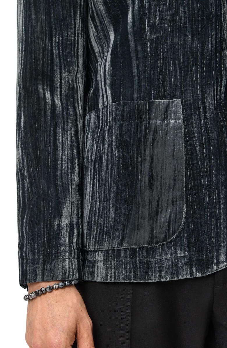 John Varvatos Maddox Soft Velvet Jacket, Alternate, color, Blue/ Charcoal