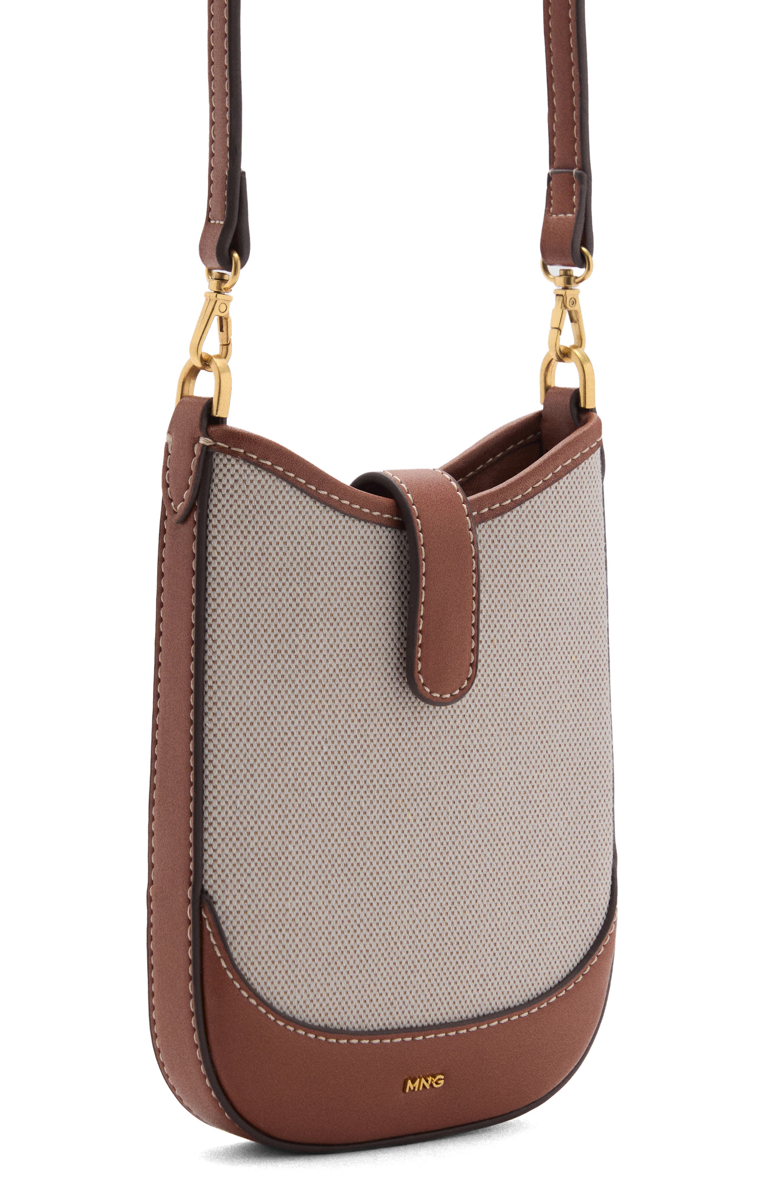 MANGO Canvas Phone Crossbody Bag, Alternate, color, 