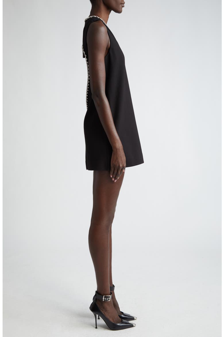 Crystal Heart Back Cutout Ponte Minidress, Alternate, color, BLACK