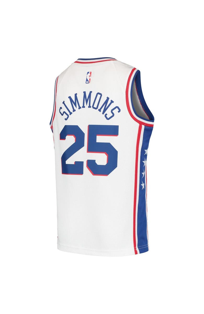Nike Youth Nike Ben Simmons White Philadelphia 76ers Swingman Jersey, Alternate, color, 