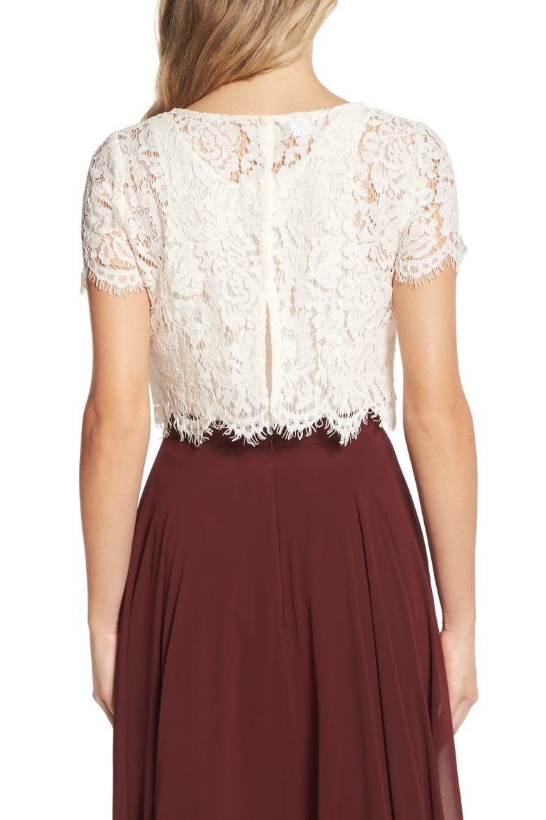 Kenzie Lace Crop Top, Alternate, color, IVORY