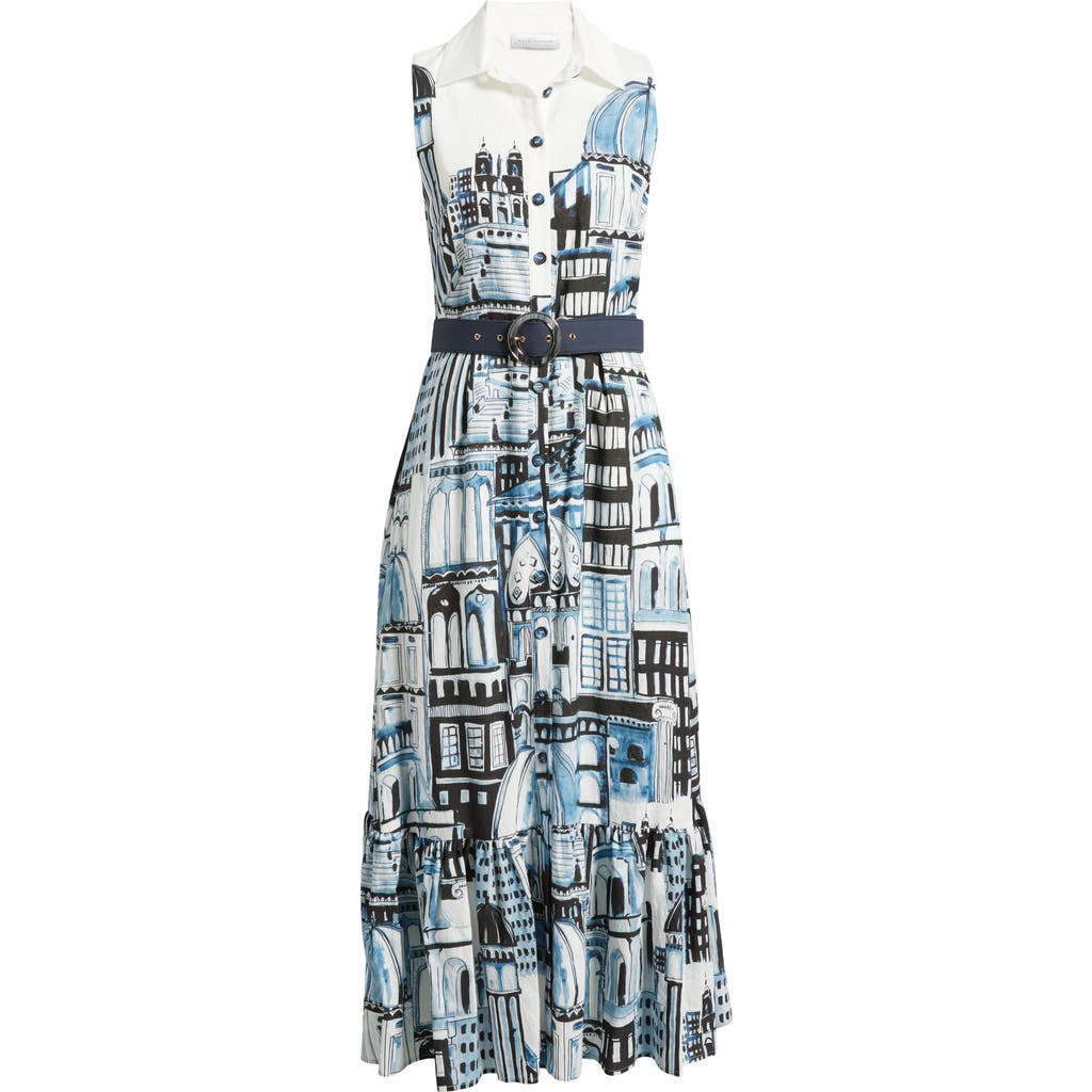 Elie Tahari Francia City Of Dreams Belted Shirtdress