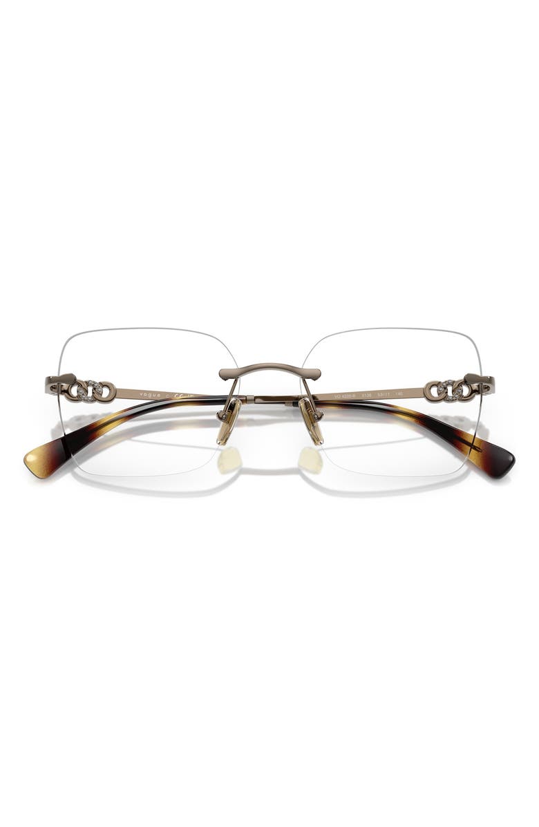VOGUE 53mm Square Optical Glasses, Alternate, color, Lite Brown