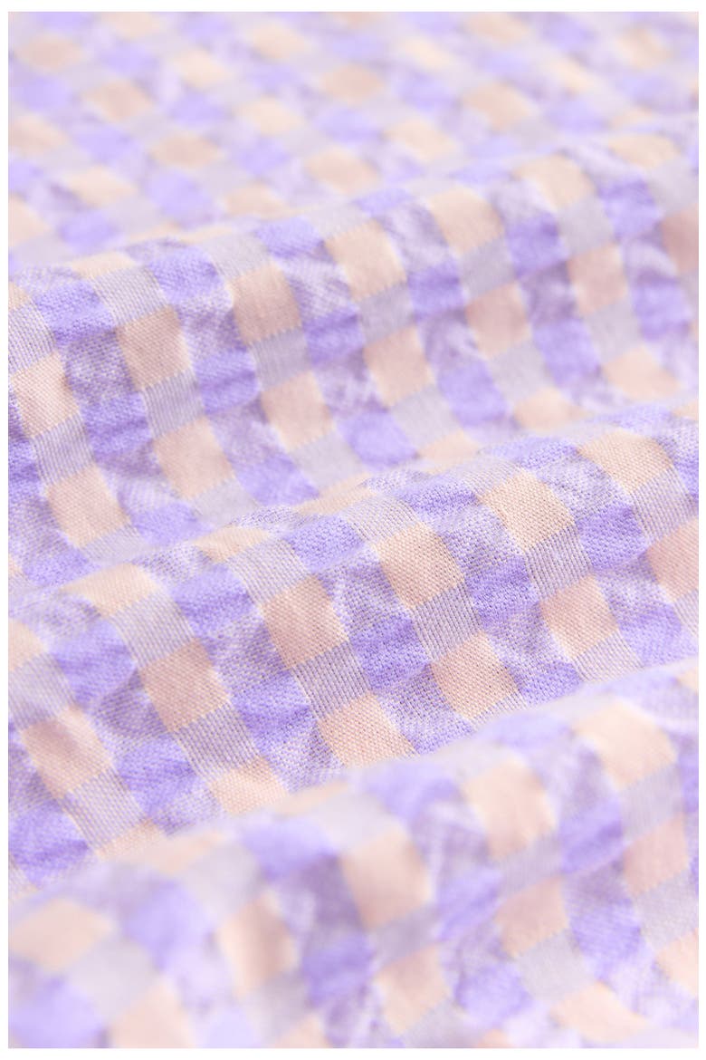 purple gingham strapless dress Strapless Gingham Seersucker Midi Dress (Women)