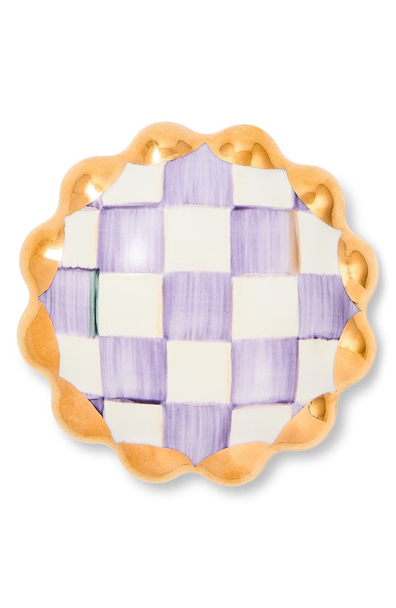 MACKENZIE CHILDS Violet Check Round Knob, Main, color, Violet