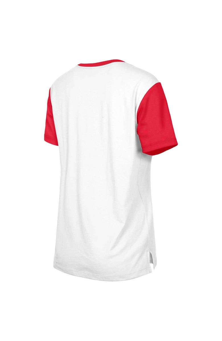 New Era Women's New Era White/Red Tampa Bay Buccaneers Third Down Colorblock T-Shirt, Alternate, color, White