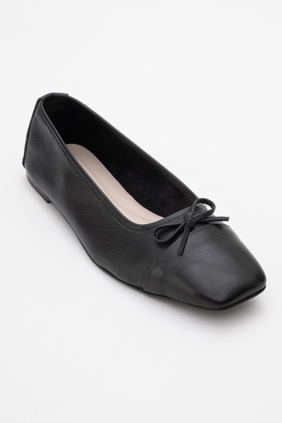 Forever & Always Shoes Rony Leather Ballet Flat, Alternate, color, Black