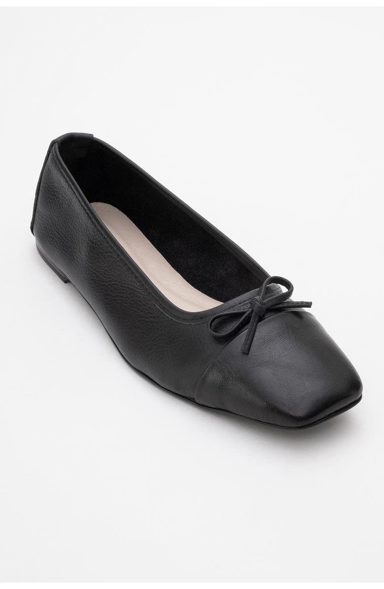 Forever & Always Shoes Rony Leather Ballet Flat, Alternate, color, Black