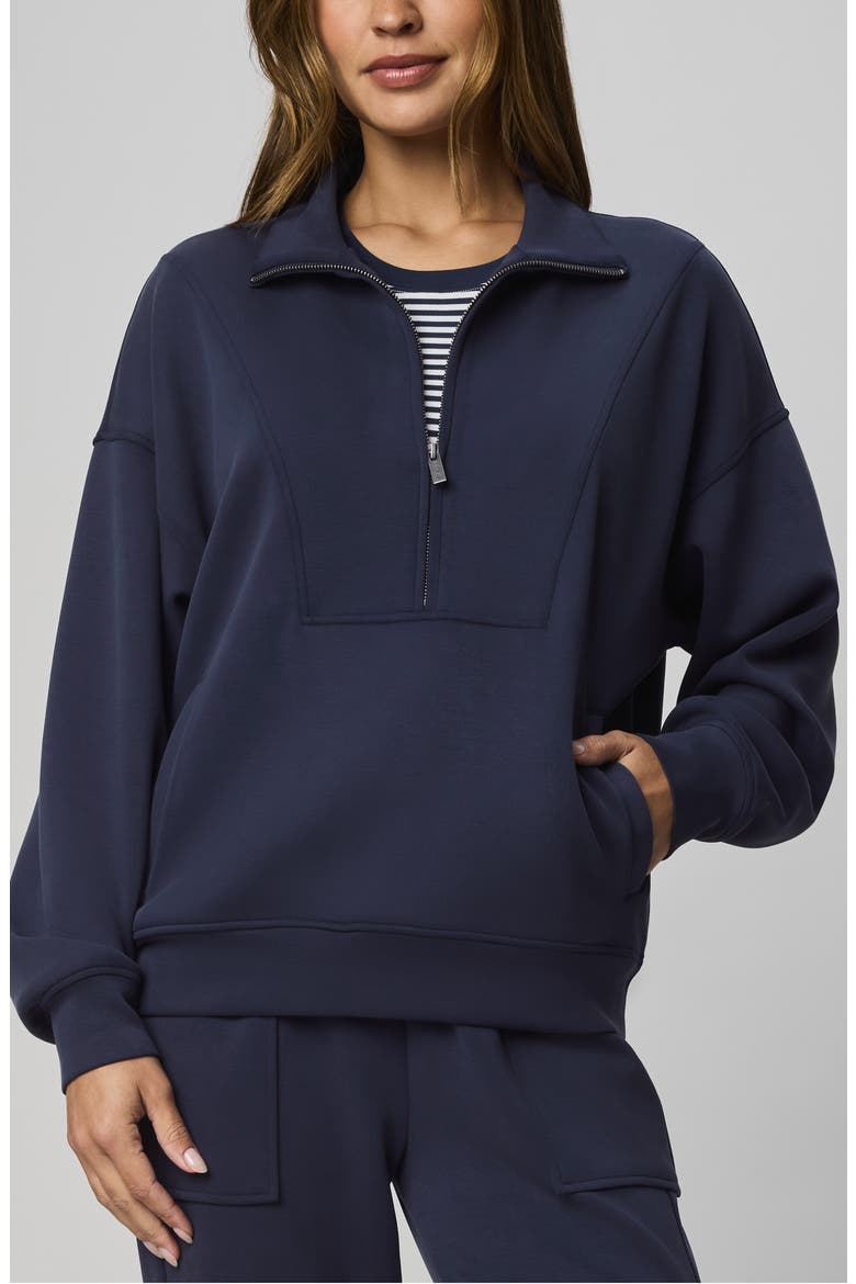ScubaSoft Quarter Zip Sweater, Main, color, NAVY BLUE