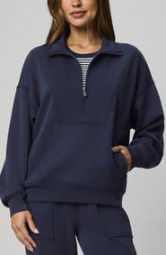 Splendid ScubaSoft Quarter Zip Sweater