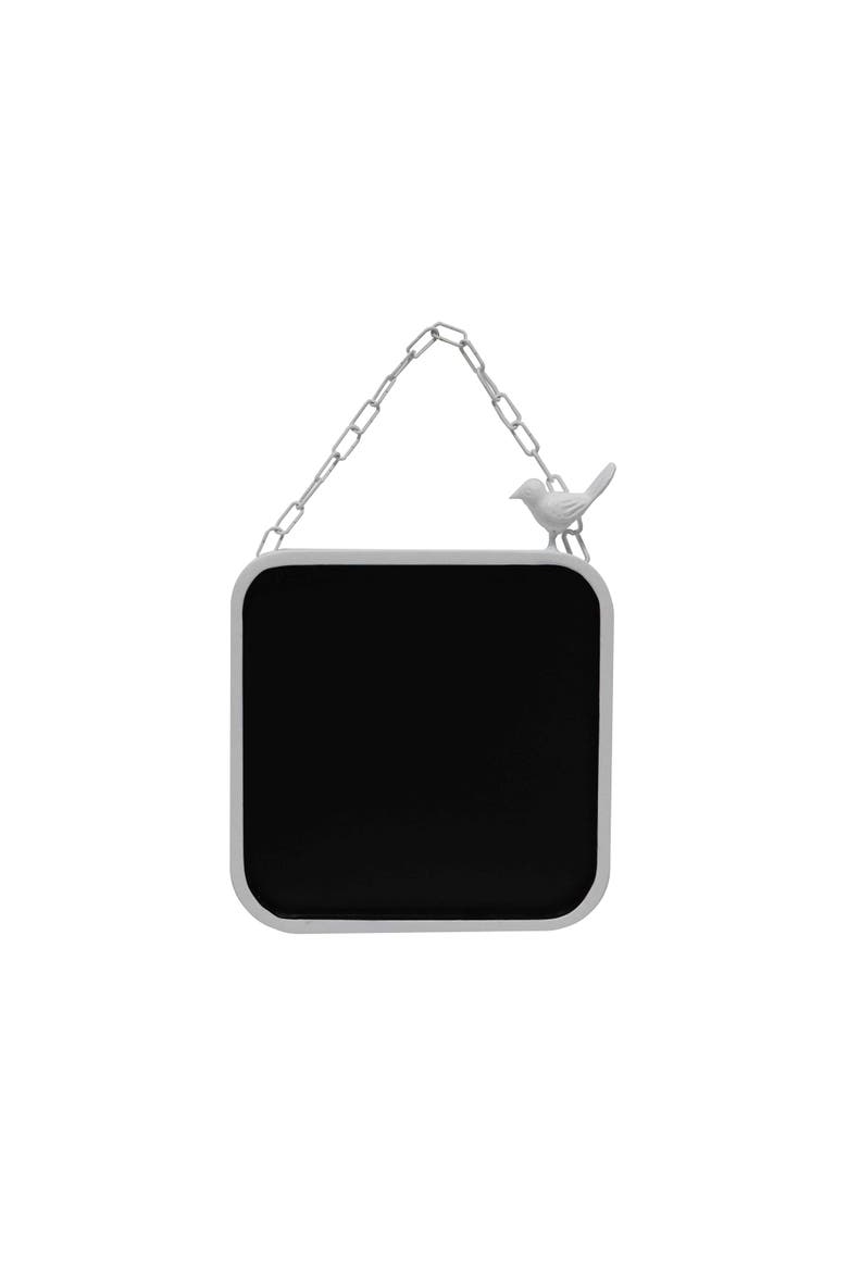 Square Chalkboard with Bird On Chain, Main, color, Black
