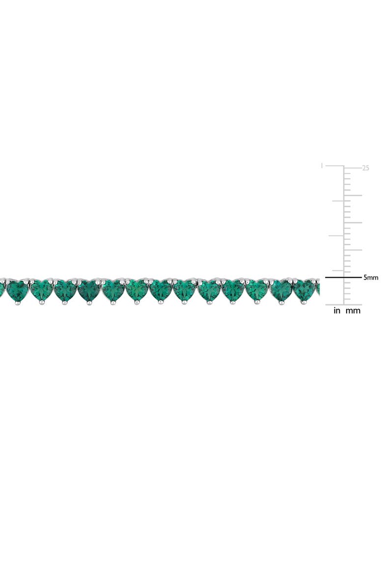 Lab-Created Emerald Heart Tennis Necklace, Alternate, color, Emerald