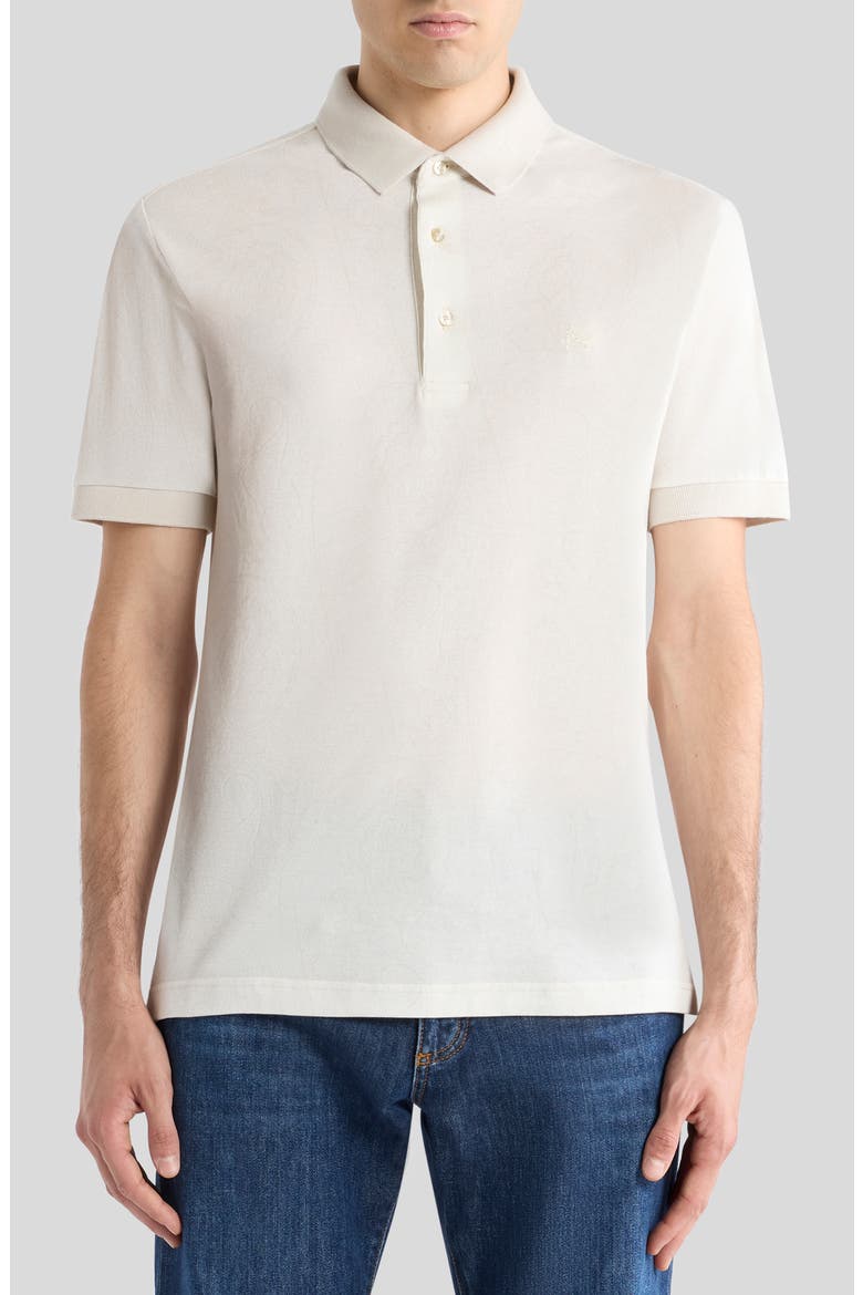 Roma Cotton Piqué Polo, Main, color, PRINT ON WHITE BASE