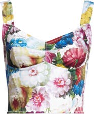Dolce&Gabbana Nocturnal Floral Print Bustier Top