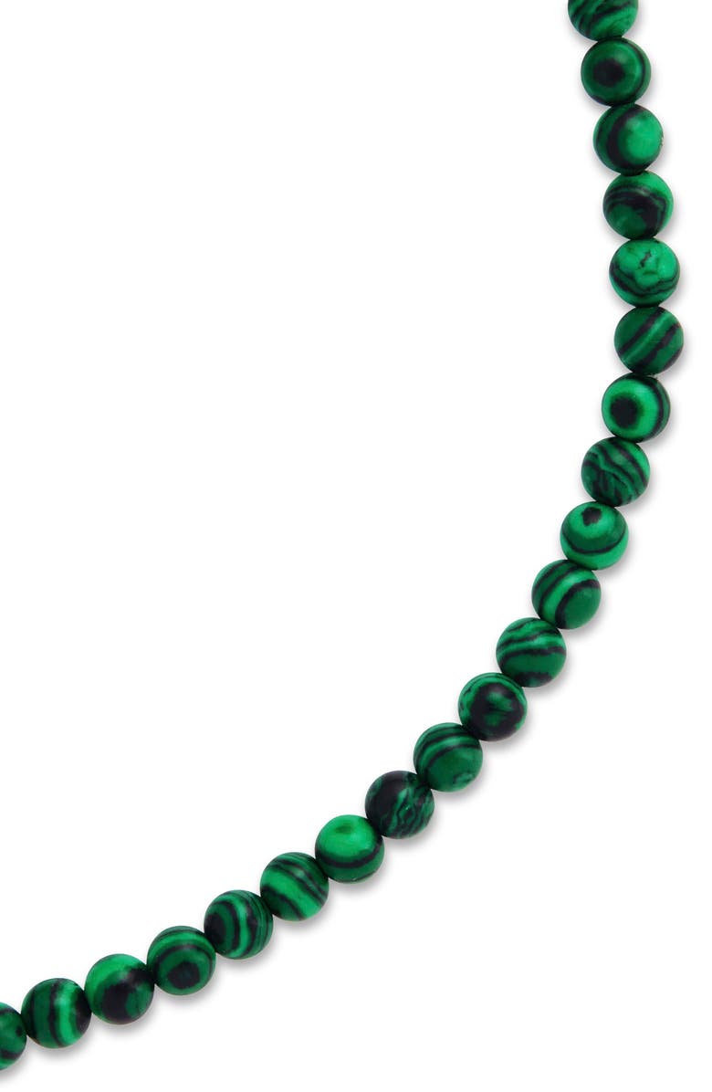 Sterling Forever Malachite Beaded Stretch Bracelet, Alternate, color, Malachite