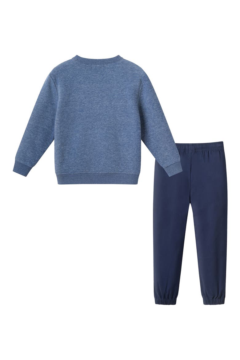 Kids' Appliqué Crewneck Sweatshirt & Joggers Set, Alternate, color, NAVY