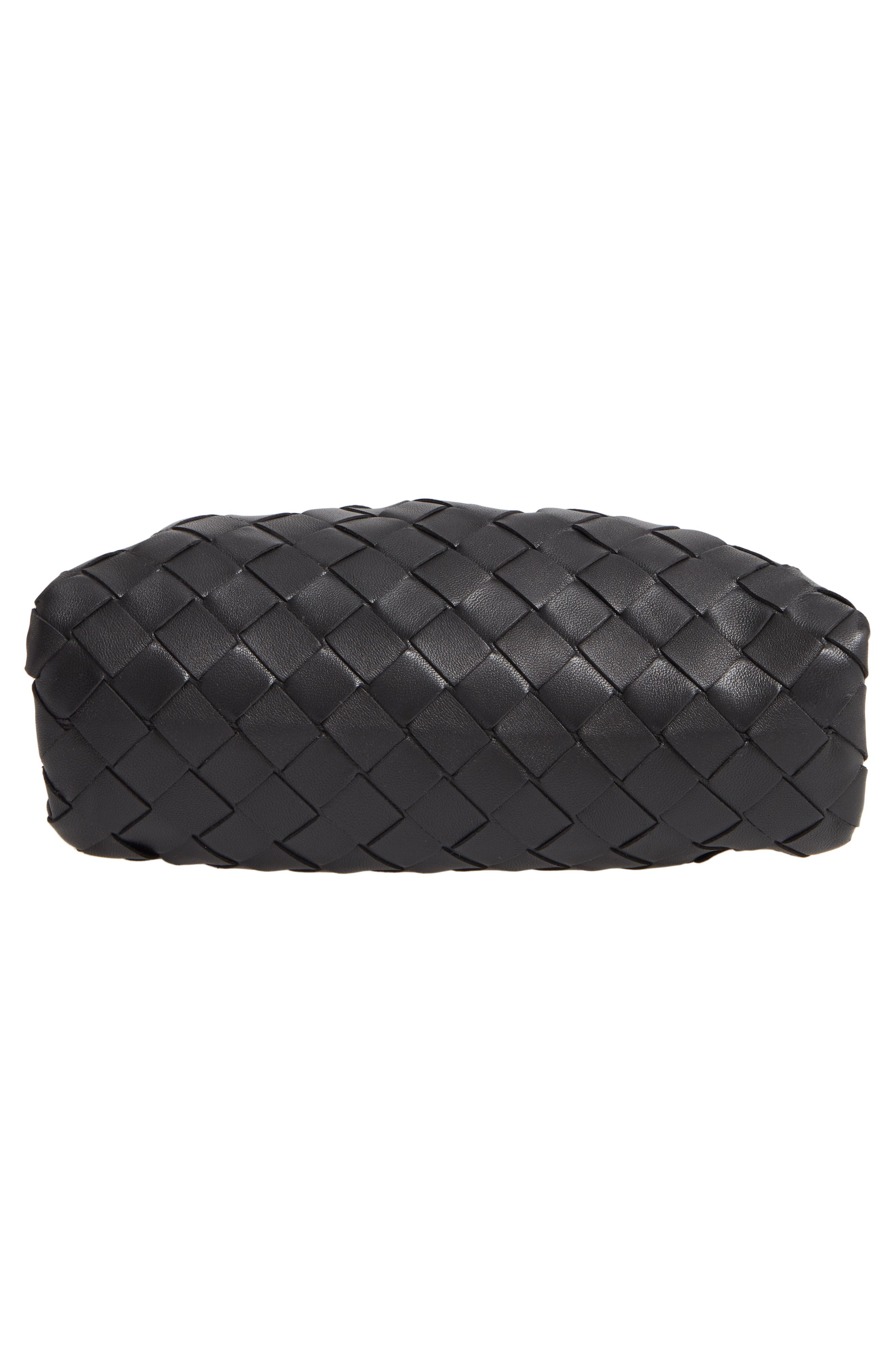 Bottega Veneta Small The Pouch Leather Clutch, Alternate, color, Nero/ Silver