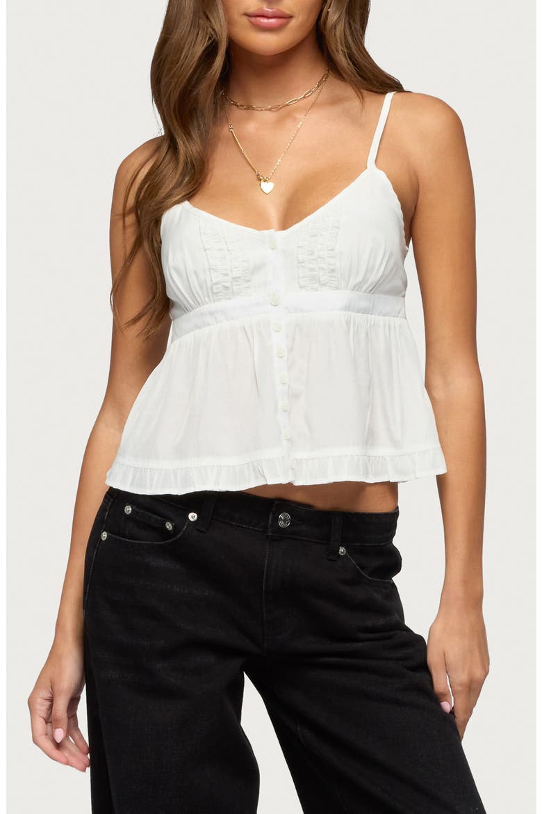 Halsey Ruffle Camisole, Main, color, WHITE